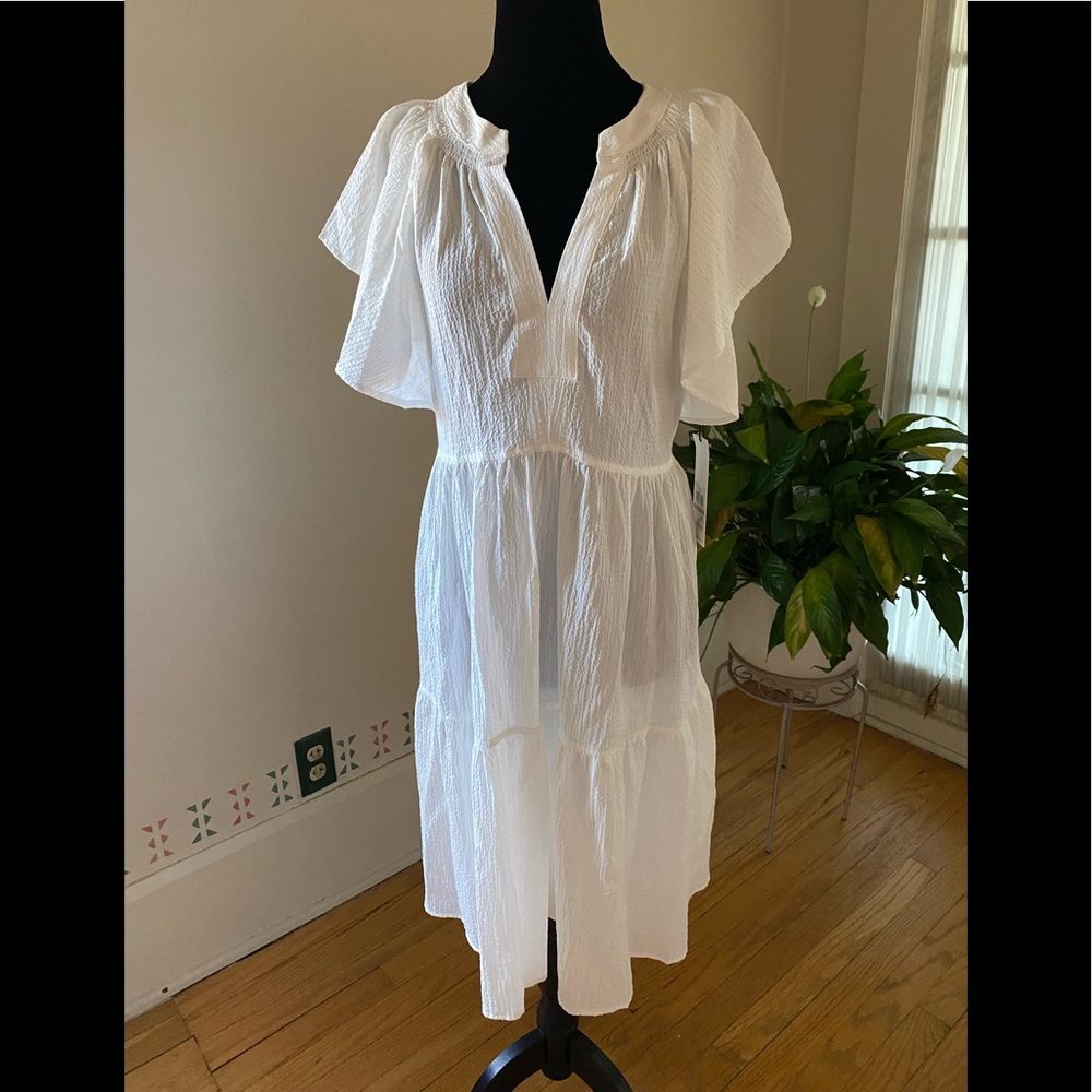 Brand NWT Calvin Klein White Cap Sleeve Dress - Size 12